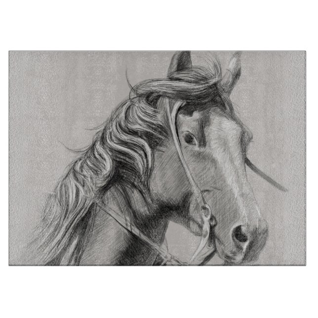 Weißes Pferd Schneidebrett (Vorderseite)