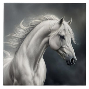 Weißes Pferd Schöne Kunst Fliese