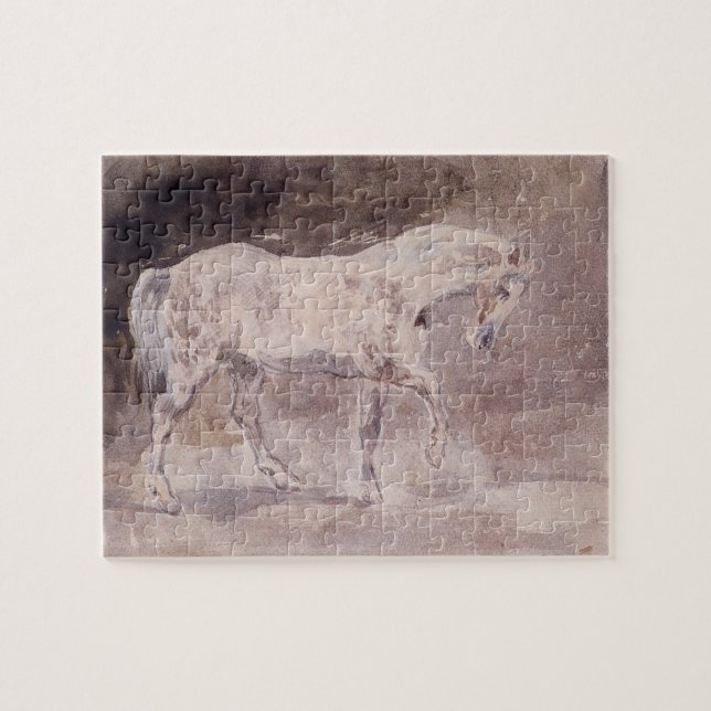 Weißes Pferd (von Eugene Delacroix) (Horizontal)