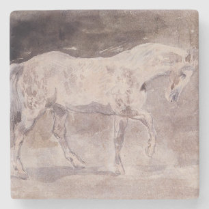 Weißes Pferd (von Eugene Delacroix) Steinuntersetzer