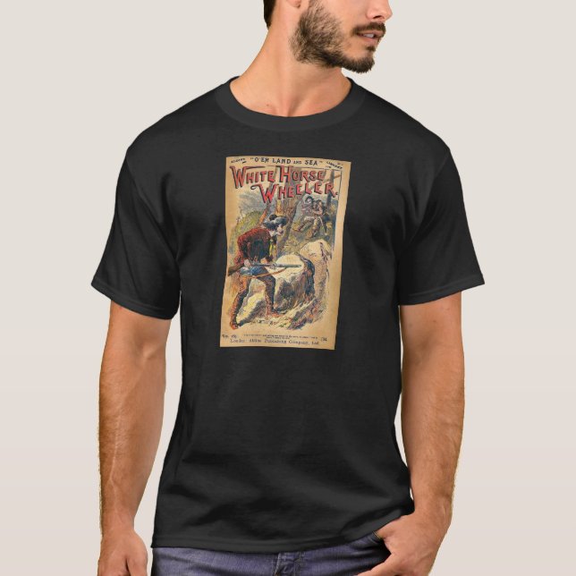 Weißes Pferd - Western-billiger Roman - Vintag T-Shirt (Vorderseite)