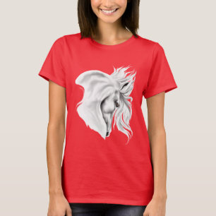 Weißes Pferdekopf-Shirt T-Shirt