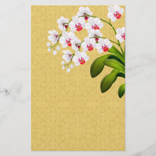 Weißes Phalaenopsis Orchidee Blume Stationierung Briefpapier