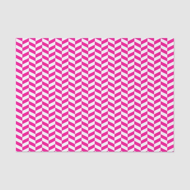 Weißes Pink-weißes Herringbone-Gewebe Seidenpapier (Vorderseite)