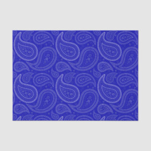 Weißes Pisley-Muster für Royal Blue Tissue Paper Seidenpapier