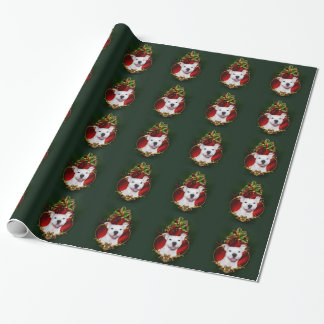 Weißes pitbull Weihnachten Geschenkpapier