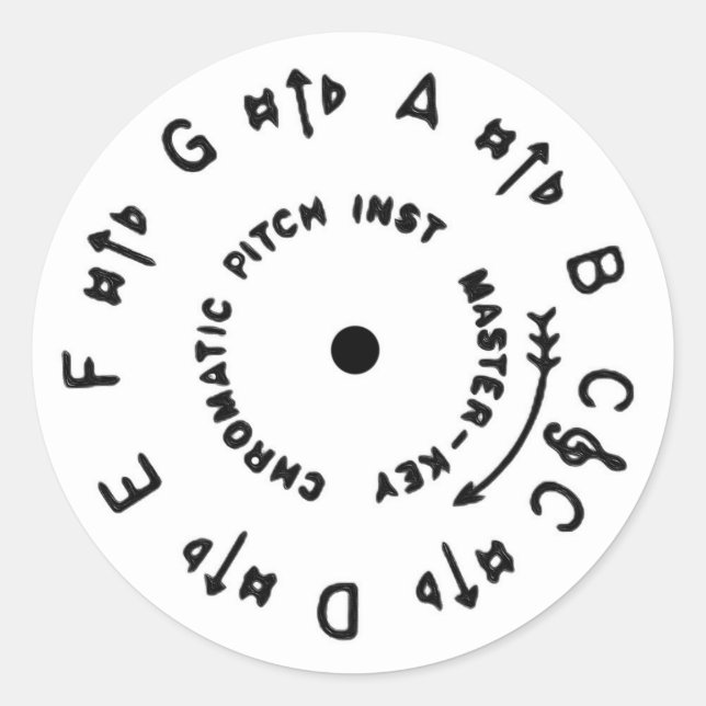 Weißes Pitchpipe Runder Aufkleber (Vorderseite)