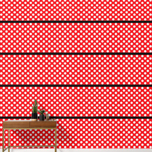 Weißes Polka Dot Rotes Schwarzes Peel und Tick-Tap Tapete