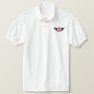 Weißes Polo-Shirt mit rotem MCR-Logo