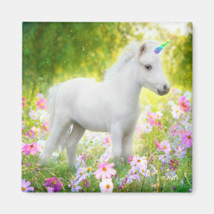 Weißes Pony Einhorn Magnet