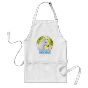 Weißes Pony Einhorn Schürze