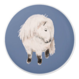 Weißes Pony Keramikknauf