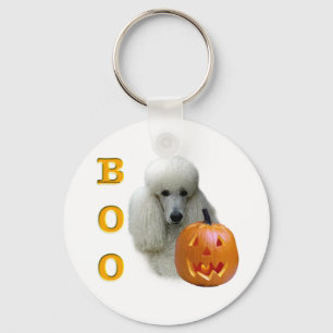 Weißes Poodle Boo Schlüsselanhänger