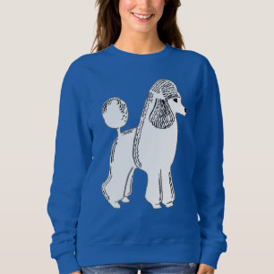 Weißes Poodle-Sweatshirt Sweatshirt