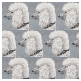 Weißes Pudel-Hundekunst-Gewebe Stoff