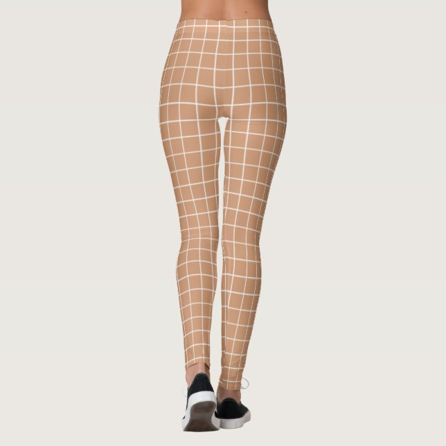 Weißes Quadrat, benutzerdefinierte Hintergrundfarb Leggings (Rückseite)