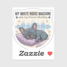 Weißes Rauschen Maschine Frenchie Aufkleber