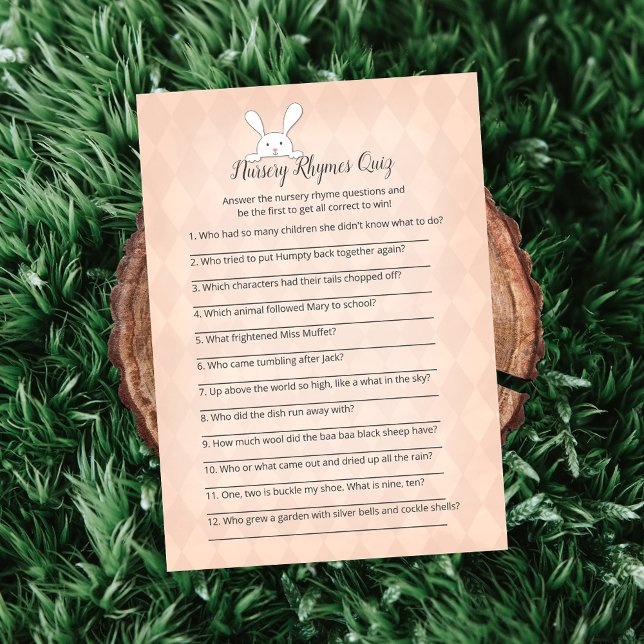 Weißes Raute-Kinderzimmer  Rhymes Game Einladung (Von Creator hochgeladen)