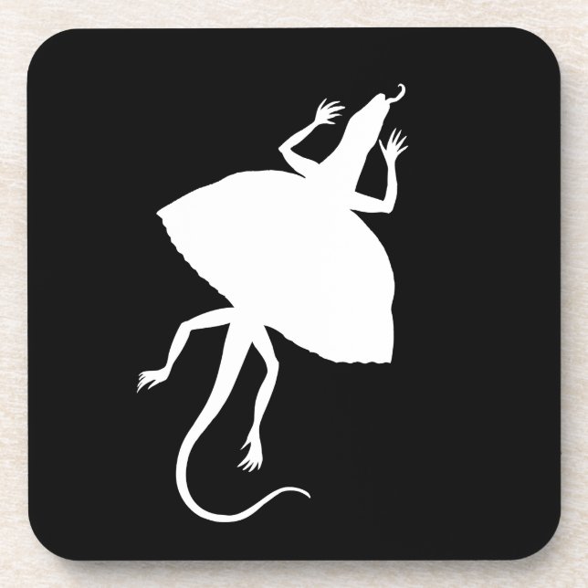 weißes Reptil Getränkeuntersetzer (Vorderseite)