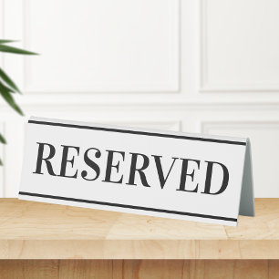 Weißes Reserviert-Tisch-Schild Tischaufsteller