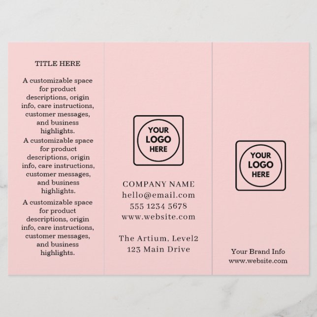 Weißes Rosa-Design | Modernes Beruflich (Vorderseite)
