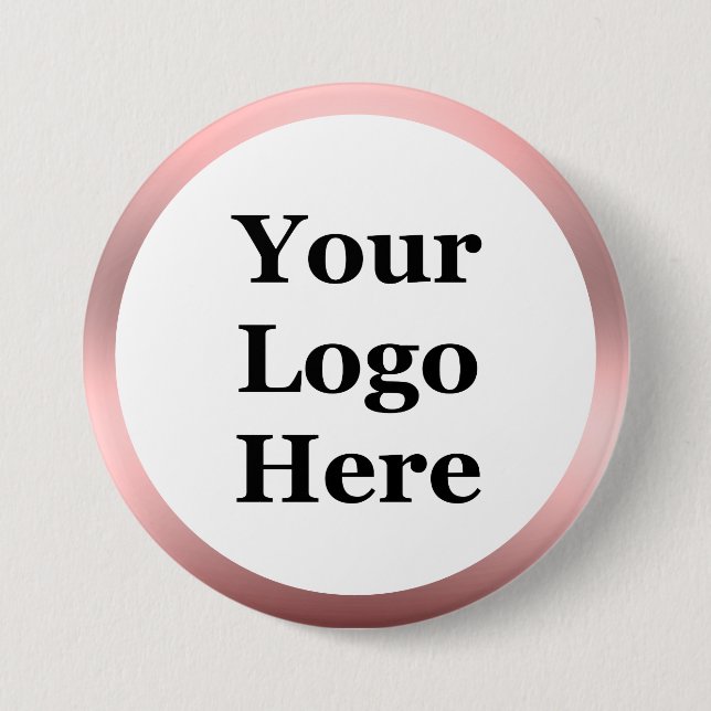 Weißes rosa gebürstetes Metall im Business Look Yo Button (Vorderseite)