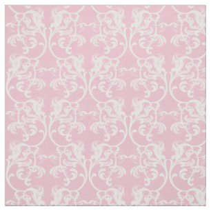 Weißes rosa Pariser Damast-Muster-Gewebe Stoff