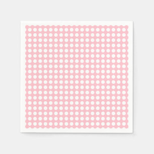 Weißes rosafarbenes, mittleres, horizontales Polka Serviette