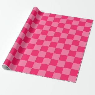 Weißes, rosafarbenes Schachbrett-Musterpapier Geschenkpapier
