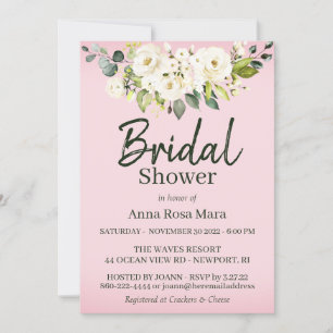 *~* Weißes Rose Brautparty Rosa Rosa Rosa Einladung