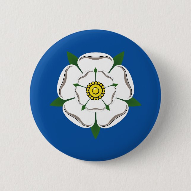 Weißes Rosen-Abzeichen Yorkshires Button (Vorderseite)