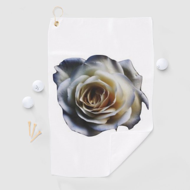 Weißes Rosen-Golf-Tuch Golfhandtuch (Insitu)
