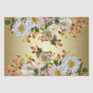 Weißes Roses Blumenzinnpapier Seidenpapier