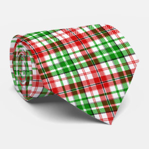 Weißes Rot Grün Kariertes Tartan Design Krawatte