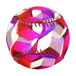 Weißes, rotes bis rosa Hexagon auf dunkelrotem Hin Baseball