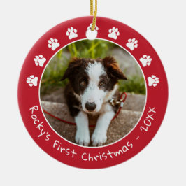 Weißes Rotes Foto Prints Papst Erstes Weihnachtsfe Keramik Ornament