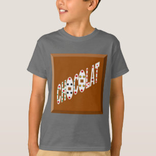 Weißes/rotes Raglan-T-Shirt SCHOKOLADE BONBONS T-Shirt