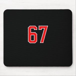 Weißes rotes Sportteam Nummer #67 Swea  Mousepad