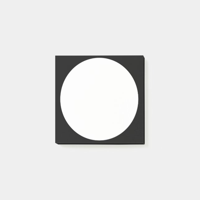 Weißes rundes Dekor auf schwarzem Hintergrund Post-it Klebezettel (Vorderseite)