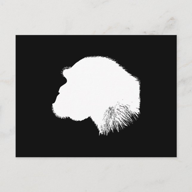 Weißes Schimpansenprofil Postkarte (Vorderseite)
