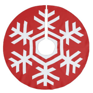Weißes Schneeflocken zu Weihnachten Polyester Weihnachtsbaumdecke