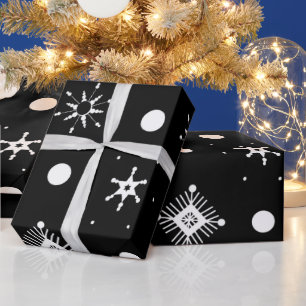 Weißes Schneeflockenmuster Geschenkpapier