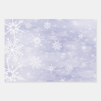 Weißes Schneeflockenpapier Geschenkpapier Set