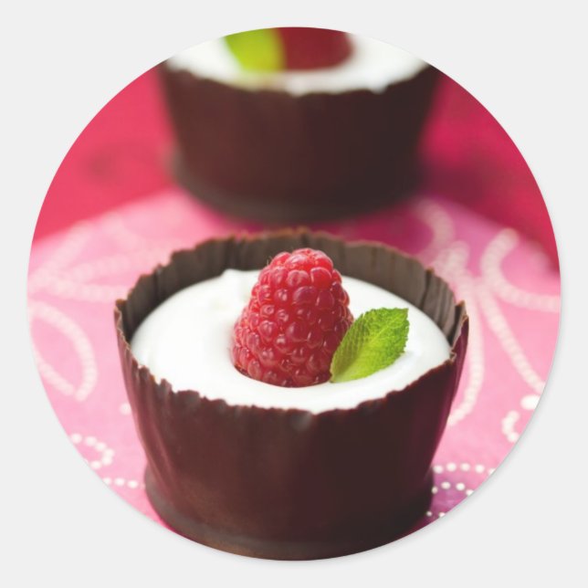 Weißes Schokoladenmousse Runder Aufkleber (Vorderseite)