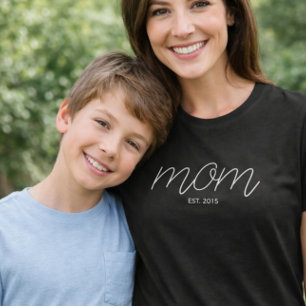 Weißes Schriftzug Established Mom T-Shirt