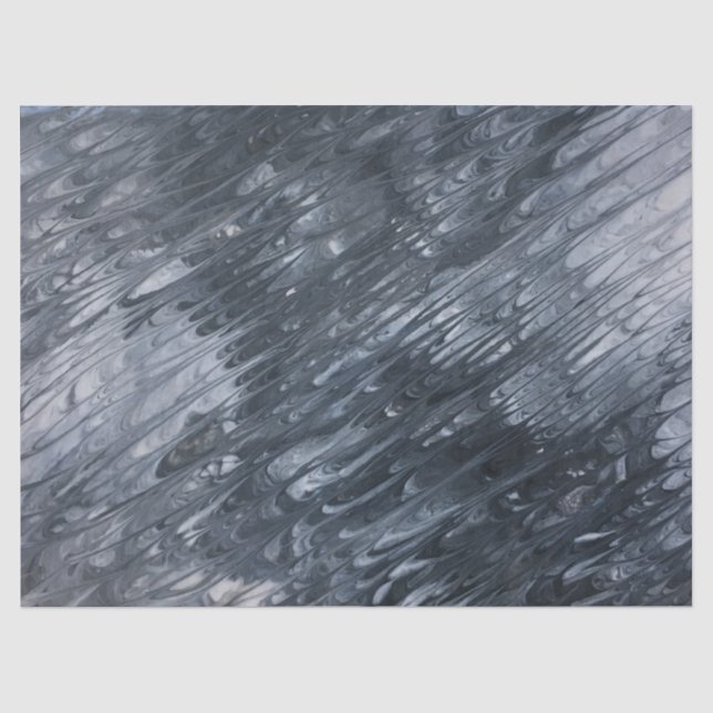 Weißes Schwarzes abstraktes Dekoupage Tissue Paper Seidenpapier (Vorderseite)
