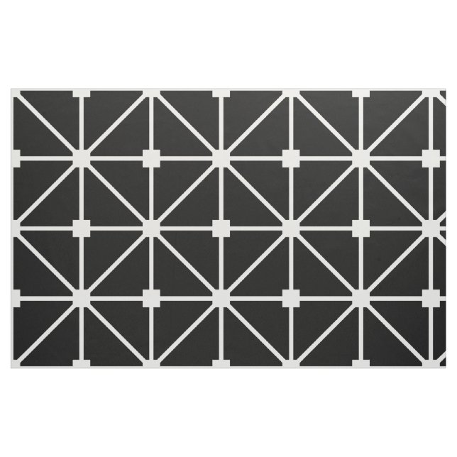 Weißes schwarzes Gittermuster Stoff (Fat Quarter (45,7 x 55,9 cm))