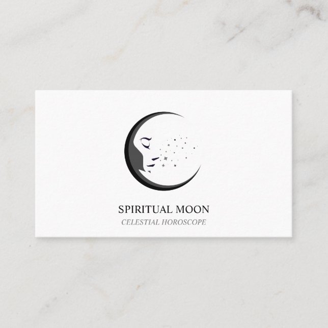 Weißes schwarzes Himmelsspirituelles Horoskop Visitenkarte (Vorderseite)