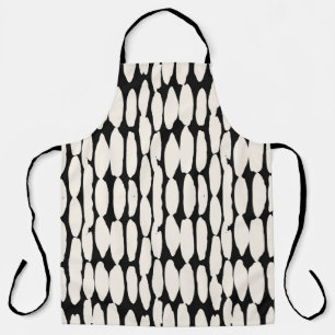 Weißes schwarzes Punktmuster. Shibori Kreis nahtlo Schürze