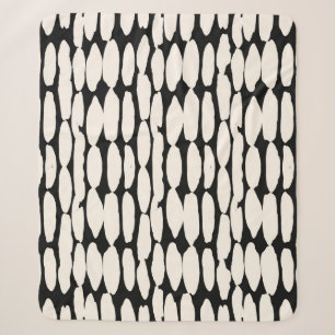 Weißes schwarzes Punktmuster. Shibori Kreis nahtlo Sherpadecke